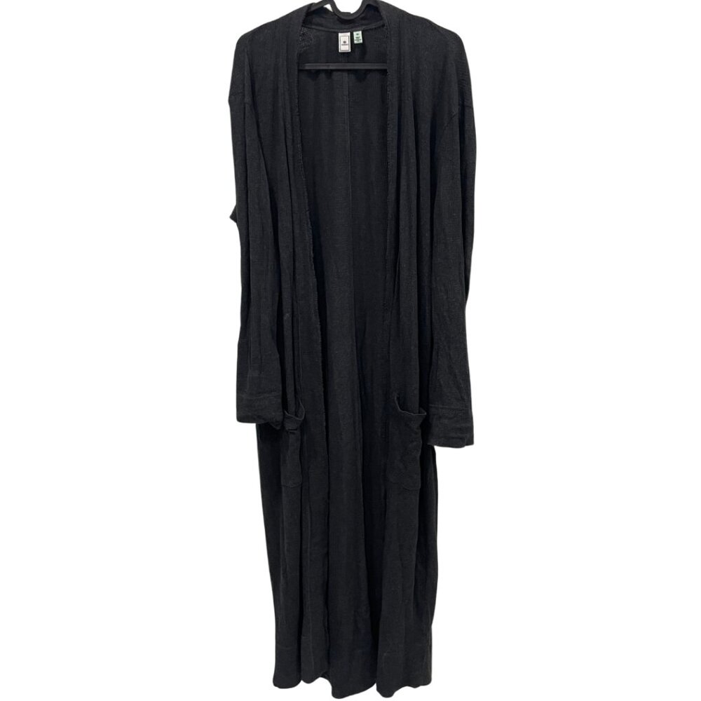 Susina Long Black Open Cardigan